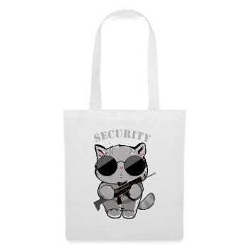 Agent de sécurité Cat avec pistolet - Sac en tissu - blanc - Devant