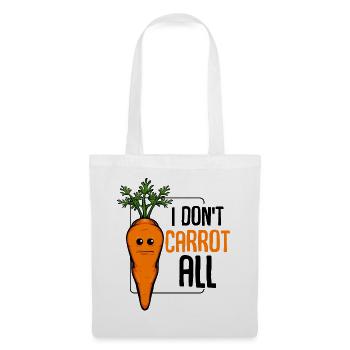 Carotte avec visage et écriture - Sac en tissu - blanc - Devant