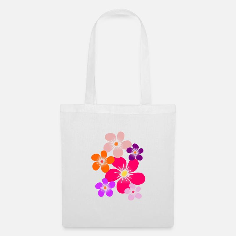 fleurs colorées fleurs fleur vrille fleur floral - Sac en tissu - blanc