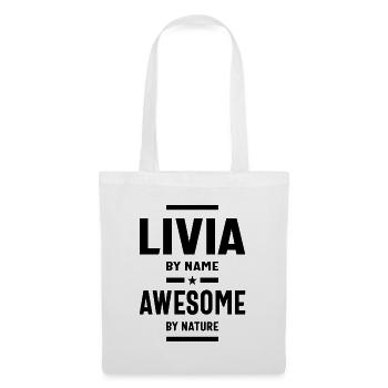 Livia Personalized Name Birthday Gift - Tote Bag - white - Front