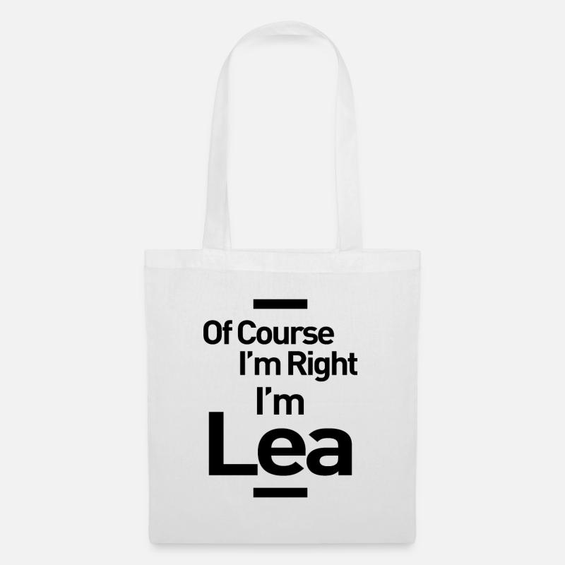 Lea personalisierter Name Geburtstagsgeschenk - Stoffbeutel - Weiß
