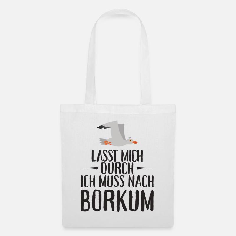 Lasst mich durch ich muss nach Borkum Möwe - Stoffbeutel - Weiß