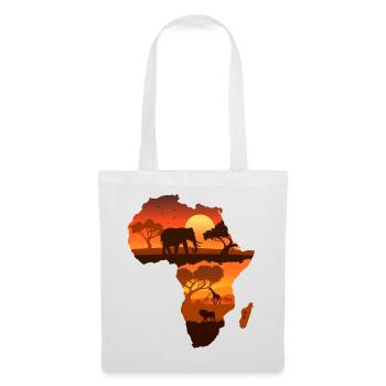 Carte du safari africain - Sac en tissu - blanc - Devant