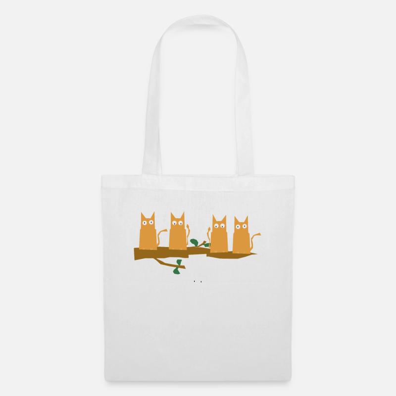 Be Different lustiges Katzen TShirt weiße Katze - Stoffbeutel - Weiß