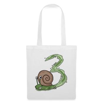 3.Geburtstag Schnecke - 3 Jahre alt Geschenk - Stoffbeutel - Weiß - Vorne