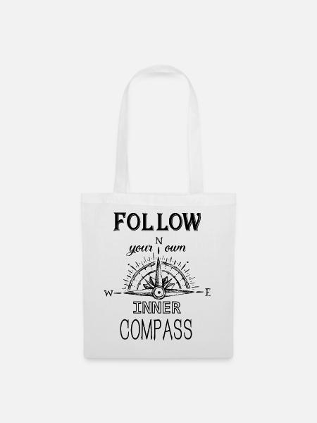 Follow Compass - Stoffbeutel - Weiß