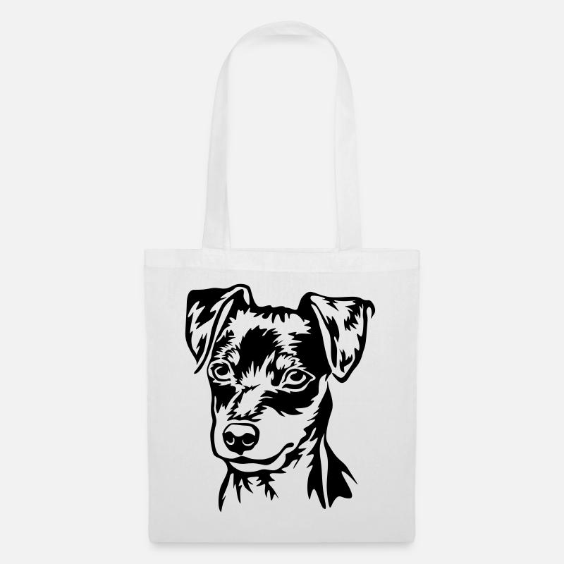 Zwergpinscher Kopf - Stoffbeutel - Weiß