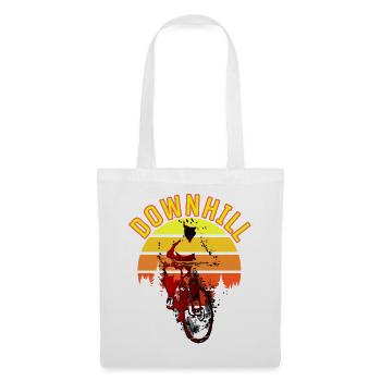Mountainbike Downhill Sunset Cycling - Vintage - Stoffbeutel - Weiß - Vorne