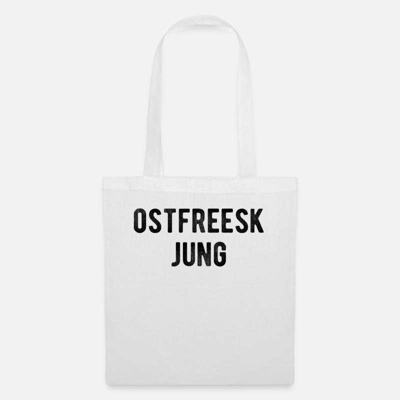 Ostfreesk Jung Ostfriesland Plattdeutsch Dialekt - Stoffbeutel - Weiß