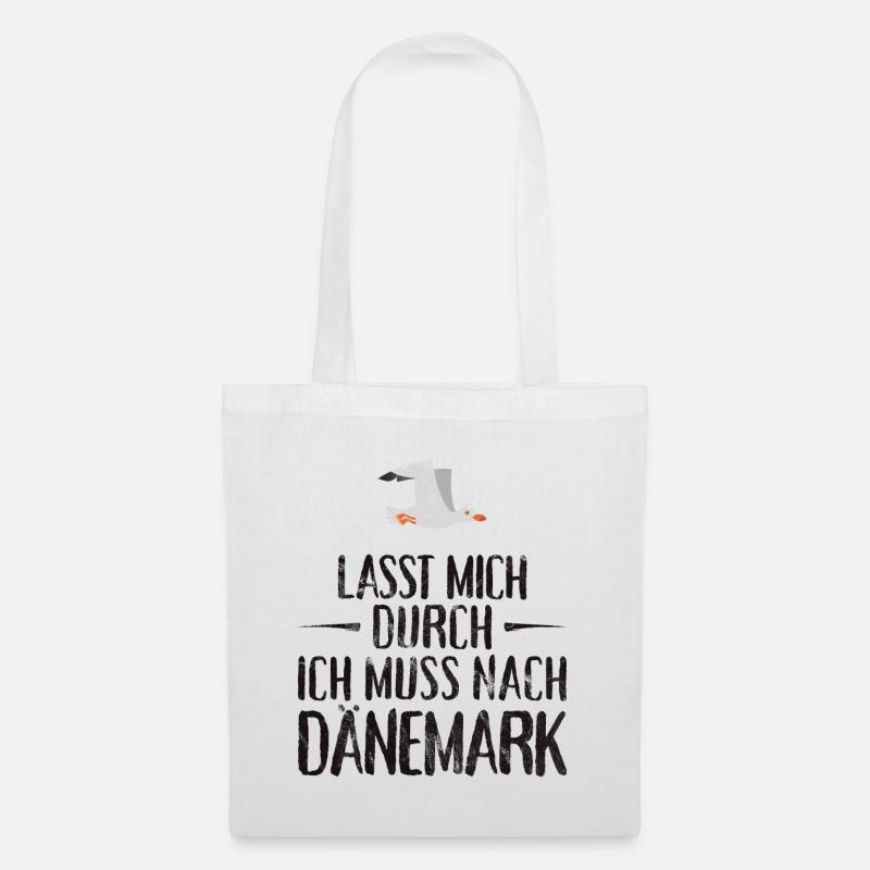 Lasst mich durch ich muss nach Dänemark Möwe - Stoffbeutel - Weiß