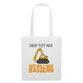 Bagger Baggern - Stoffbeutel - Weiß - Vorne
