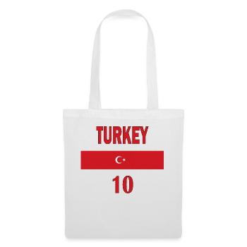 Türkische Fußballmannschaft Nummer zehn Sportgeschenk - Stoffbeutel - Weiß - Vorne