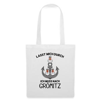 Grömitz Ostsee Spruch Geschenk - Stoffbeutel - Weiß - Vorne