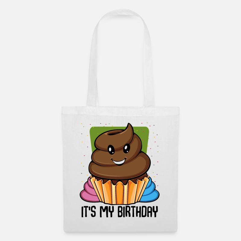 Lustiger Poop Cupcake - Stoffbeutel - Weiß