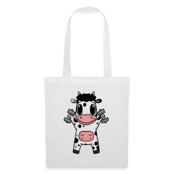 Cow Fitness Motivation Gym Cadeau - Sac en tissu - blanc - Devant