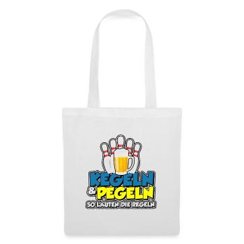 Kegeln & Pegeln - so lauten die Regeln - Stoffbeutel - Weiß - Vorne