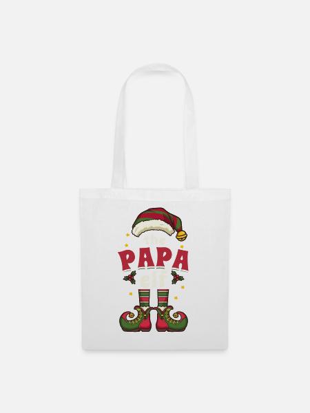 Papa Elf Vater Weihnachten - Stoffbeutel - Weiß