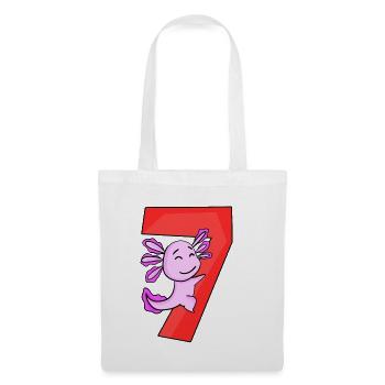 7 years old - 7th birthday - Axolotl motif - Tote Bag - white - Front