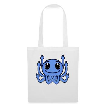 Kraken Mittelfinger Lustig - Stoffbeutel - Weiß - Vorne