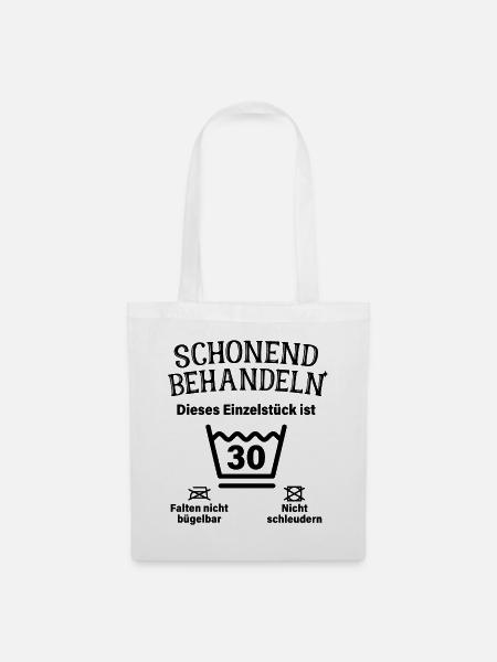 Schonend Behandeln 30. Geburtstag Einzelstück 30 - Stoffbeutel - Weiß