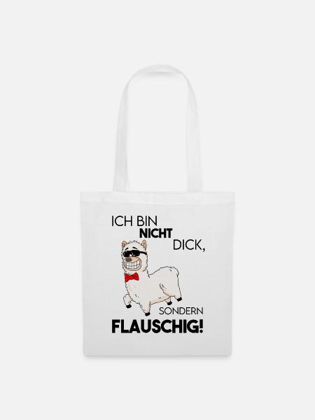 Alpaka - Ich bin nicht dick - Stoffbeutel - Weiß