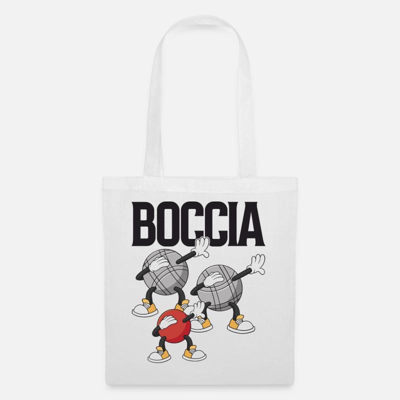 Bocciaspieler Bekleidung mit Dabbing Boccia - Stoffbeutel - Weiß