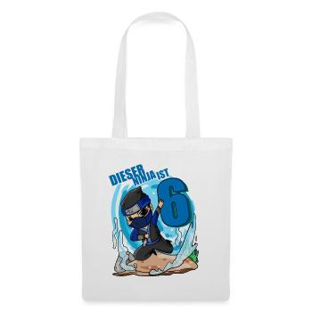 6 Jahre Geburtstag Junge Ninja - Ich bin 6 - Stoffbeutel - Weiß - Vorne