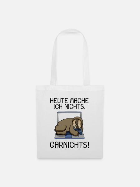 Lustiger Faultier Spruch Büro Humor Geschenk - Stoffbeutel - Weiß