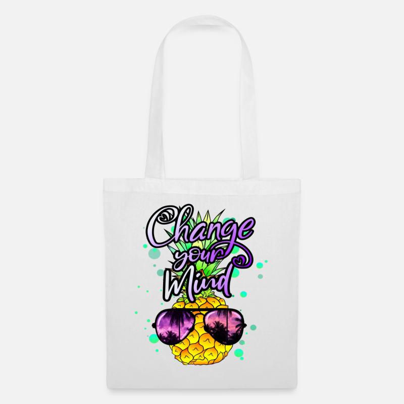 coole Ananas Change your Mind - Stoffbeutel - Weiß