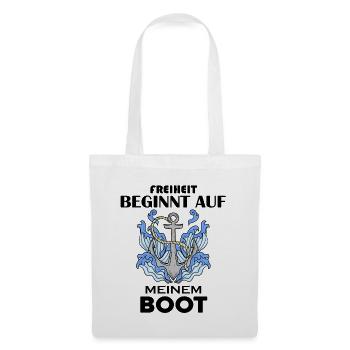 Motorboot Kapitän - Stoffbeutel - Weiß - Vorne