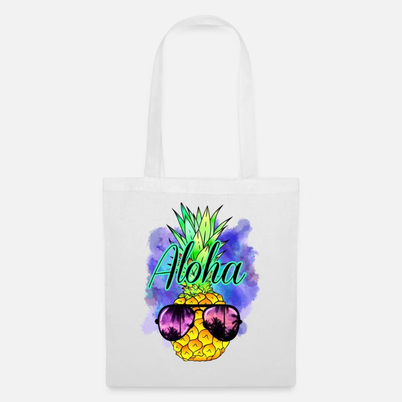 Aloha Ananas - Stoffbeutel - Weiß
