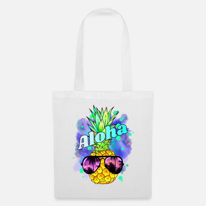 Ananas Aloha Colorful - Stoffbeutel - Weiß