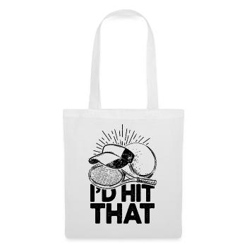 I'd Hit That Funny Tennis Retro Tennis Player - Tote Bag - white - Front