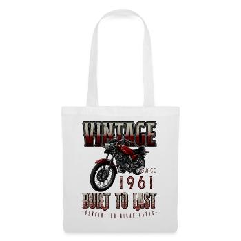 Vintage Moto Motards Moto Anniversaire 1961 - Sac en tissu - blanc - Devant