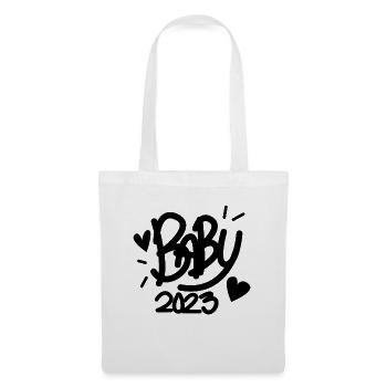 Bébé 2023 Grossesse enceinte - Sac en tissu - blanc - Devant