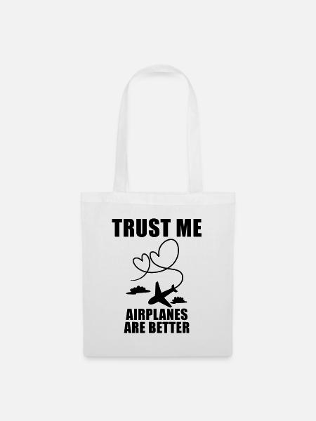 Flugzeuge Flugzeug Pilot Geschenk - Stoffbeutel - Weiß