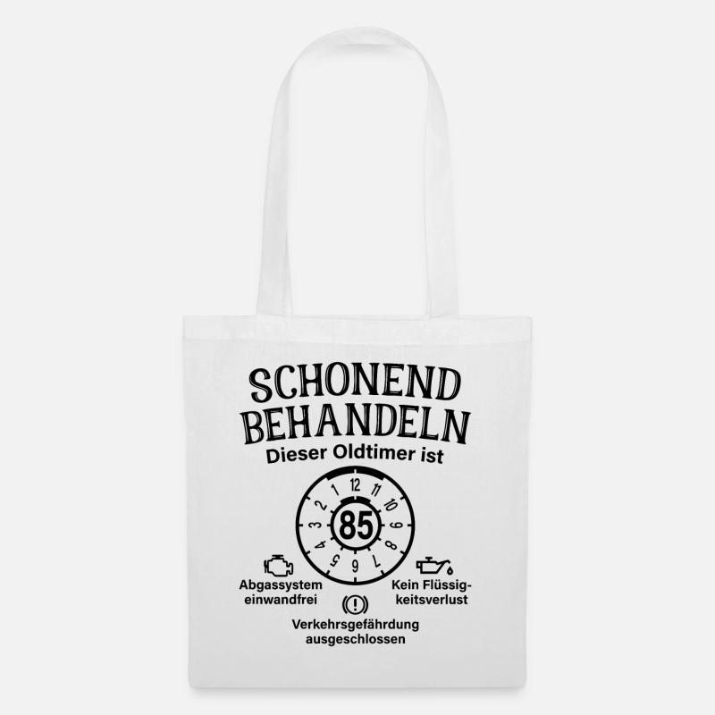 85. Geburtstag Schonend Behandeln Oldtimer Ist 85 - Stoffbeutel - Weiß