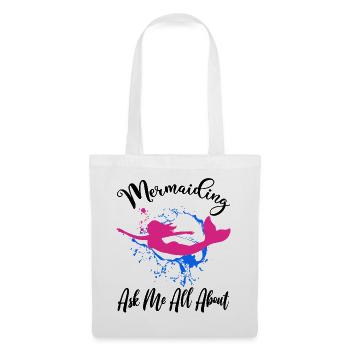 Ask Me All About Mermaiding Mermaid Themed Swimmin - Tote Bag - white - Front