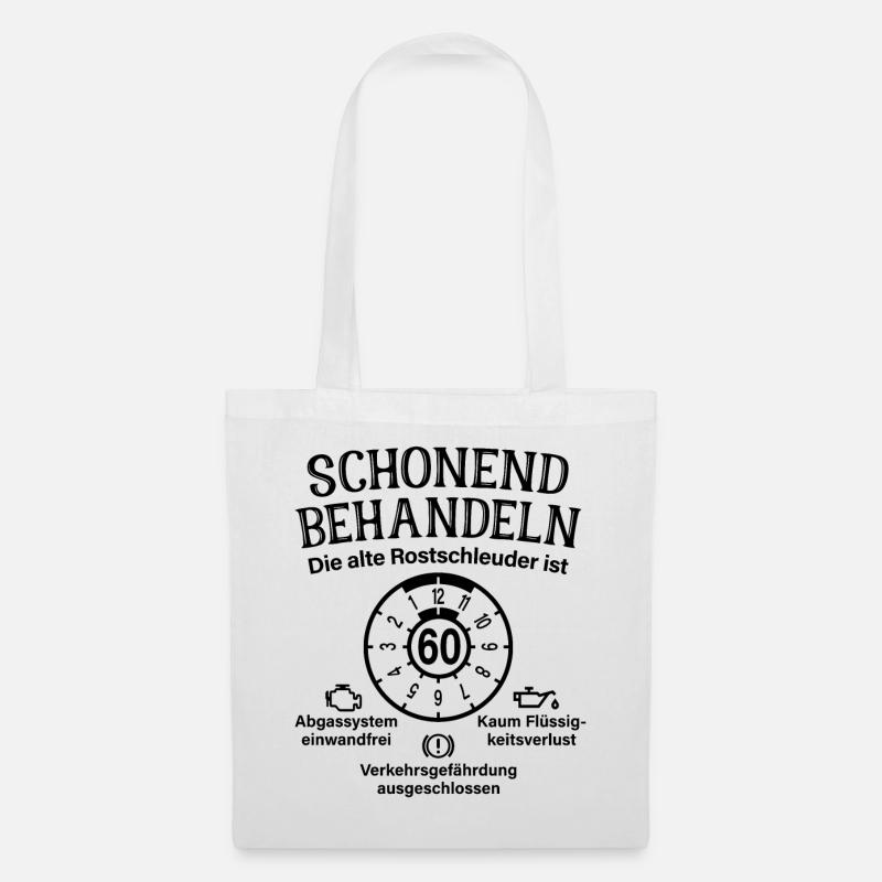 Schonend Behandeln 60. Geburtstag Rostschleuder 60 - Stoffbeutel - Weiß