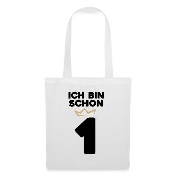 1 Geburtstag - 1 Jahre mit Krone - Stoffbeutel - Weiß - Vorne
