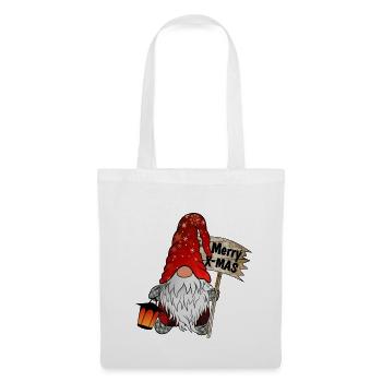 Weihnachts Zwerg Christmas Gnome - Stoffbeutel - Weiß - Vorne