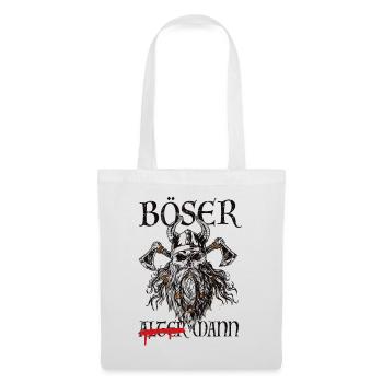 Böser Wikinger-Krieger Grafik - Stoffbeutel - Weiß - Vorne