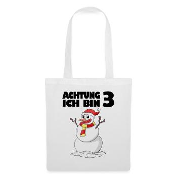 3.Geburtstag 3 Jahre alt Schneemann Geschenk - Stoffbeutel - Weiß - Vorne