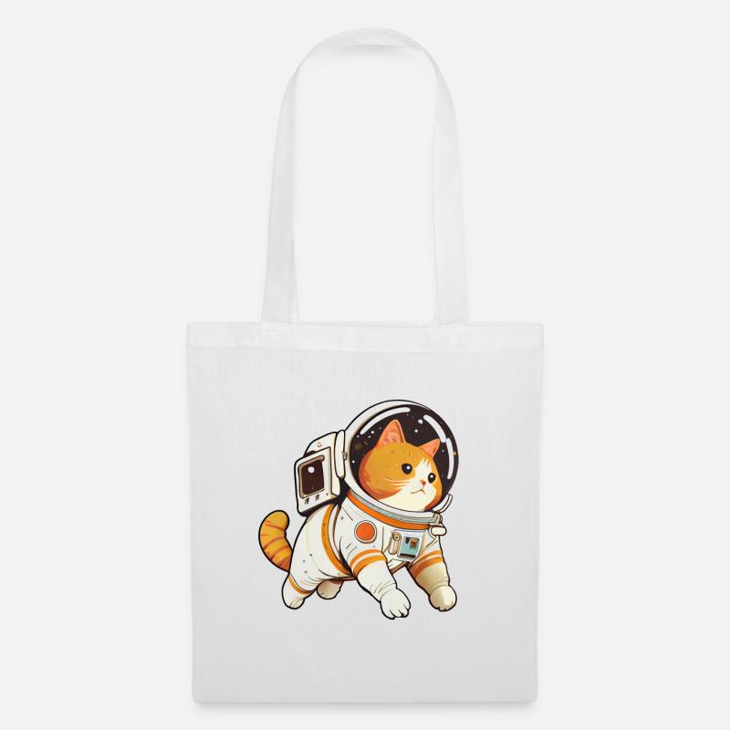 Space Cat Cute - Lustiger Tierhumor - Stoffbeutel - Weiß