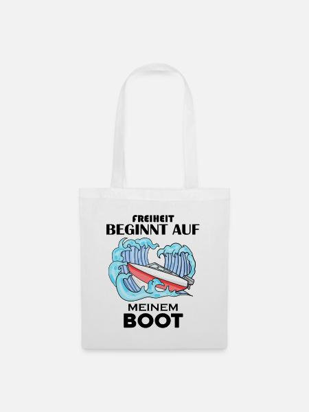 Boot Spruch Geschenk - Stoffbeutel - Weiß