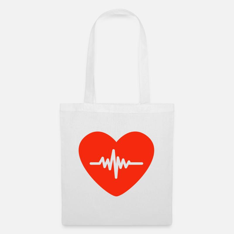 Saint-Valentin, Saint-Valentin, Saint-Valentin - Sac en tissu - blanc