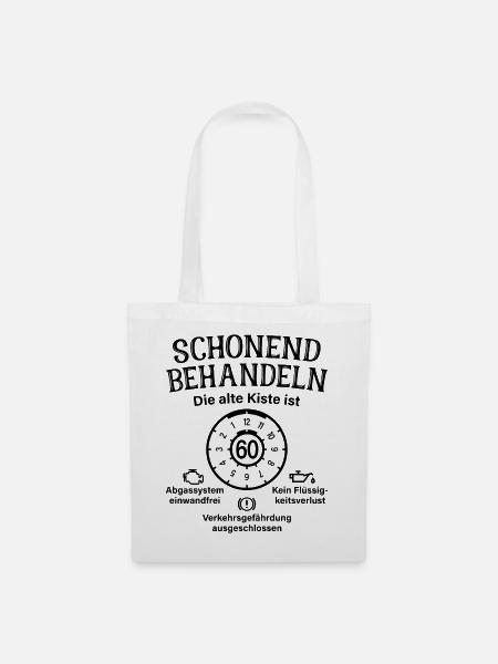 60. Geburtstag Alte Kiste 60 Schonend Behandeln - Stoffbeutel - Weiß