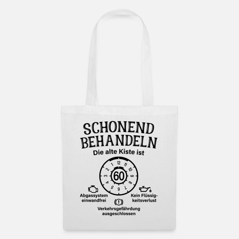 60. Geburtstag Alte Kiste 60 Schonend Behandeln - Stoffbeutel - Weiß