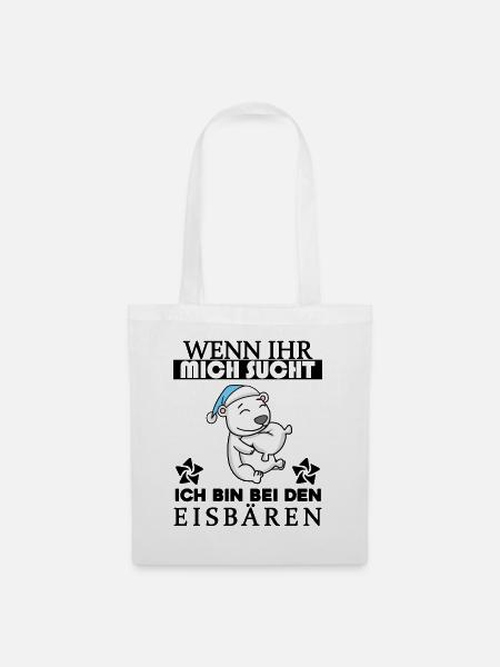 Eisbär Polarbär Bär - Stoffbeutel - Weiß