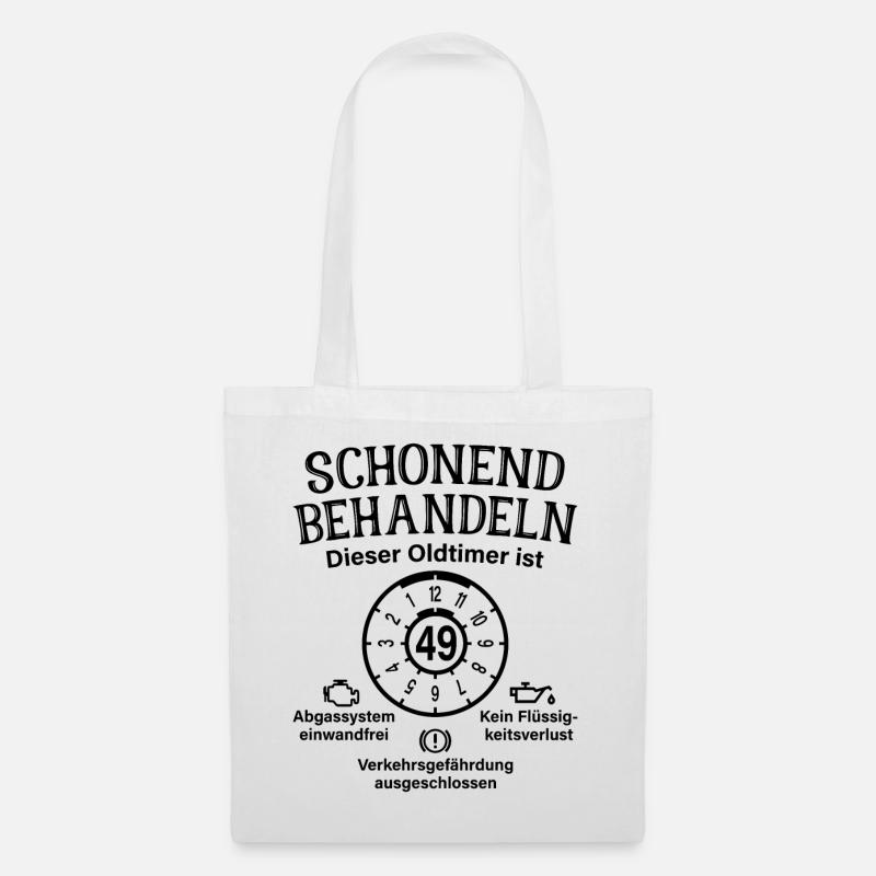 49. Geburtstag Schonend Behandeln Oldtimer Ist 49 - Stoffbeutel - Weiß